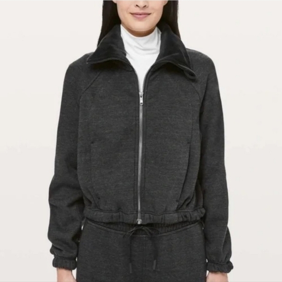 Lululemon Plush Times Women's 6 Fleece Lined Full Zip Jacket Bomber - Picture 1 of 6